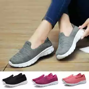 Women's Slip On Shoes Casual Mesh Walking Sneakers Comfortable Loafers Flats - Picture 1 of 30