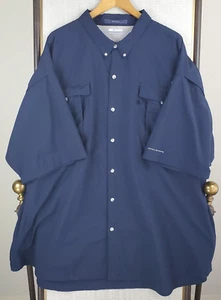 COLUMBIA PFG Size 5XLT Mens Omni-Tech Button Down Shirt Fishing Navy Fishing - Picture 1 of 18
