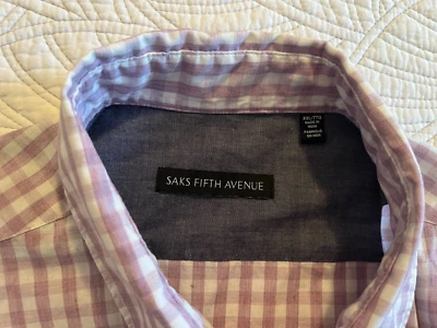 CAMISA DE VESTIR SAKS FIVE AVENUE HOMBRE TALLA XXL 100% ALGODÓN LS Foto 1 de 4