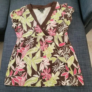 Style & Co Top Donna M Vita Impero Corto Puff Cap Slv Top Elasticizzato - Foto 1 di 4