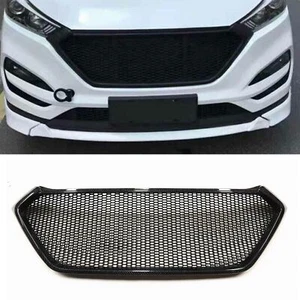 For Hyundai Tucson 2016-2018 Carbon Fiber Front Bumper Grill Grille Black - Picture 1 of 9