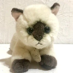 Miyoni by Aurora Plush Siamese Cat Kitty Kitten 8" Brown Cream Color Blue Eyes - Picture 1 of 5