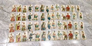 VINTAGE OLD ROMAN ENGLISH SINGER SEWING MACHINE PLAYING CARDS LADIES PICTURE SET - Picture 1 of 10