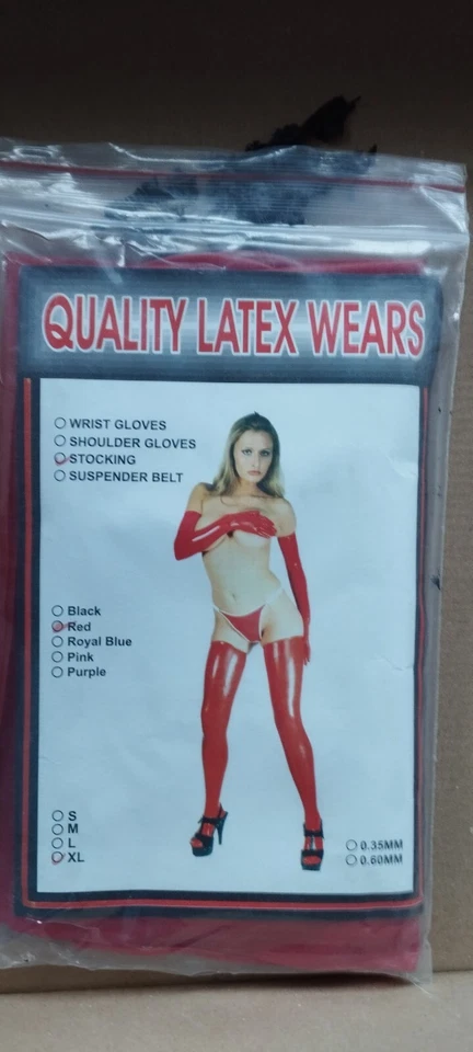 Fetisch LATEX Strümpfe  XL ROT noch originalverpackt!! Absolut NEU!! - Bild 1 von 1