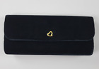 Victorias Secret kopertówka torebka czarna aksamitne złoto serce zatrzask torebka 