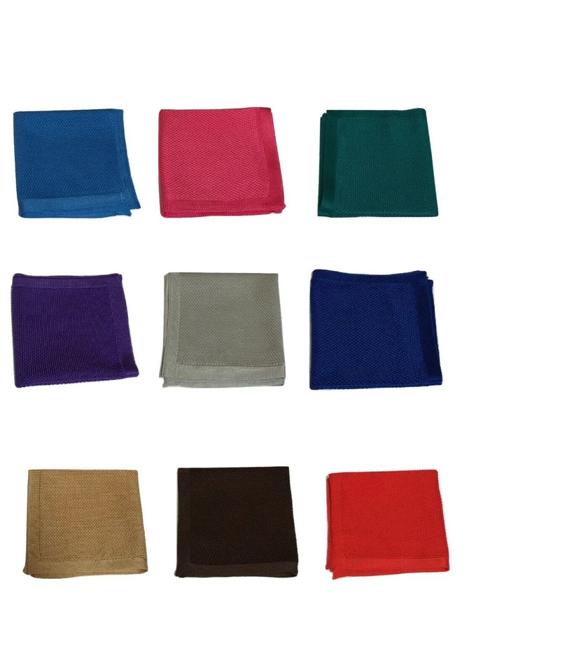 Premium Hand Made Men Knitted Pocket Square Hanky Handkerchief Wedding Event - Image 1 of 1