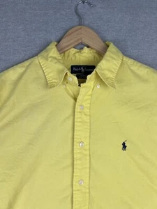 Vintage Ralph Lauren Oxford Blake Shirt Mens S Yellow 90s Preppy Retro Dad - Picture 1 of 8