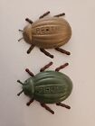 Lot of 2 Vintage Frito Lay Bertie Beetle Bug  Prizes 1970s Toy Brown And Green