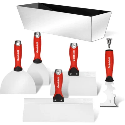 Goldblatt Drywall Hand Tool Kit Joint Knife Taping Knife Paniter Scraper Mud Pan - Image 1 of 4
