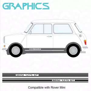 Juego de gráficos de calcomanías de vinilo a rayas laterales para Rover Mini Classic 1275 GT. Cooper - Imagen 1 de 3