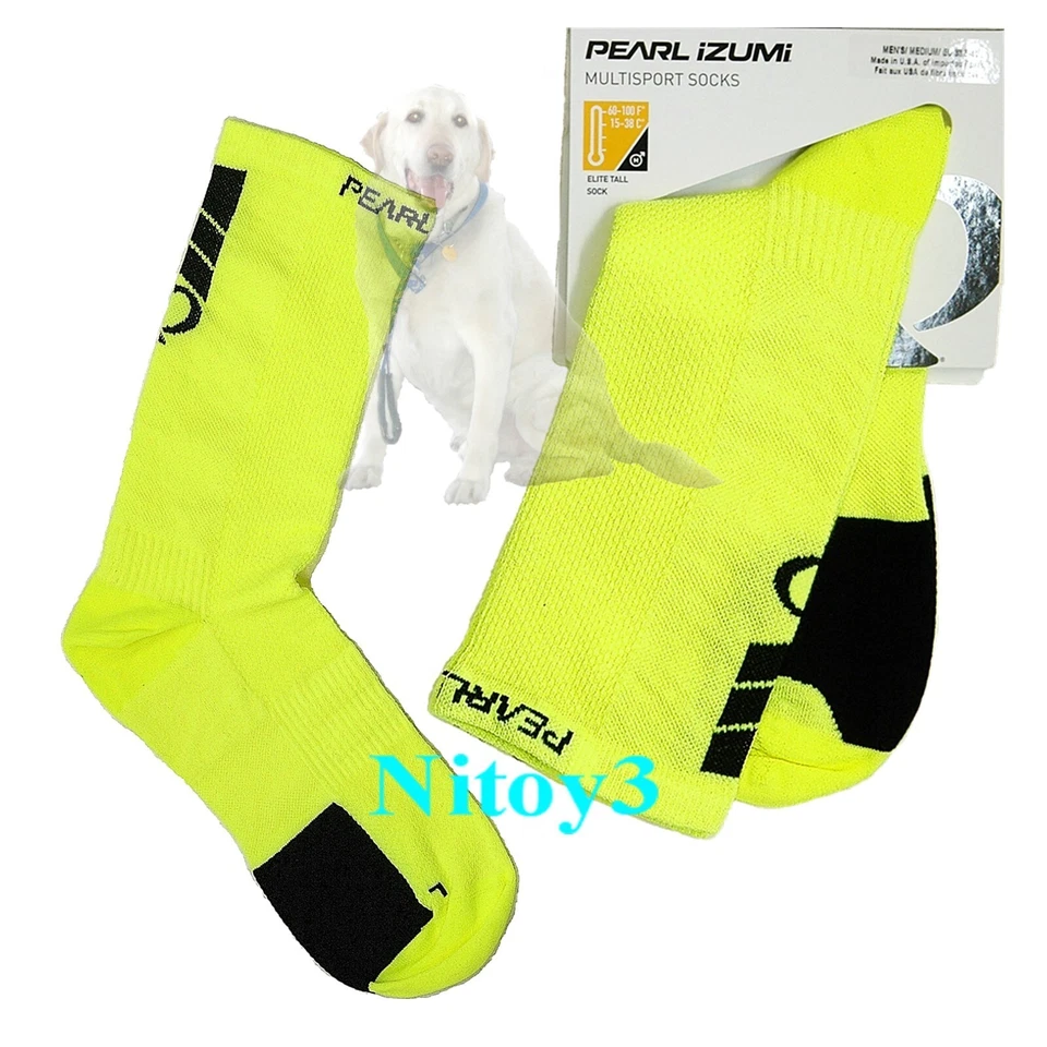 Pearl Izumi Elite Alto Multideportivo Ligero Crew Calcetines Hombres Medianos: 6-8 Amarillo Foto 1 de 1