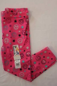 NEW Toddler Girls Leggings Size 3T Pink Stretch Pants Smile Hearts Stars Bottoms - Picture 1 of 2
