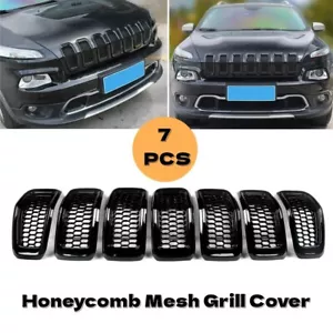 For 2014-2018 Jeep Cherokee Black Front Grille Trim Insert Hood Honeycomb Mesh - Bild 1 von 13