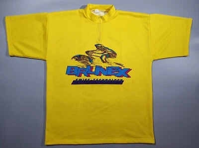 Camiseta deportiva amarilla vintage de ciclismo Brunex Swiss Velo para hombre talla M Foto 1 de 4