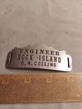 n Rock Island Railroad Engineer Hat Badge C W Collins