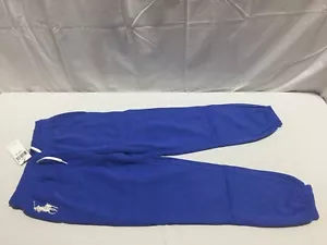 POLO RALPH LAUREN Big Pony Fleece Jogger Pants Blue Boys Size Large (12/14)B1342 - Picture 1 of 9