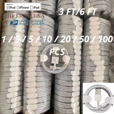 Lote por atacado de 3/6 pés cabo USB para Apple iPhone 14/13/12/XR/8/7 cabo carregador - Imagem 1 de 4