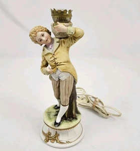 Antike viktorianische figürliche Junge Tischlampe Porzellan Biskuit Vintage Lenwile Ardalt - Bild 1 von 13