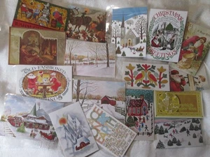 Cartoline di Natale Vintage Stampa Sempreverde Nuove Vecchio Stock 2 Misure - Foto 1 di 10