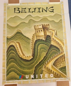 United Airlines- Travel Poster- BEIJING- 28in x 22in - Picture 1 of 1