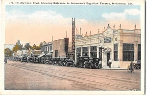 Los Angeles GRAUMAN'S EGYPTIAN THEATRE Hollywood, ca 1920er seltene Vintage Postkarte - Bild 1 von 2