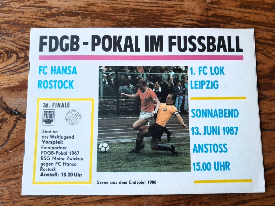 FDGB-Pokal-Finale 1987 – Hansa Rostock vs. 1. FC Lokomotive Leipzig | Original-P - Bild 1 von 1