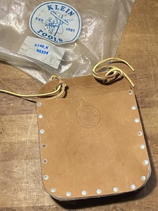 VTG NOS Deadstock Leather KLEIN TOOLS 5140K Lineman's Tool Belt Pouch Bag - Picture 1 of 8