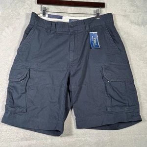 Polo Ralph Lauren Shorts Mens 33 Navy Cargo Chino Cotton Zip Fly Pockets NWT - Picture 1 of 9