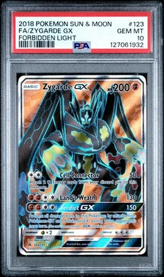 2018 POKEMON SUN & MOON FORBIDDEN LIGHT #123 FULL ART/ZYGARDE GX PSA 10 - Image 1 of 2