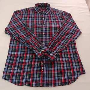 Camisa abotonada de mezcla de algodón a cuadros multicolor de la colección Tailorbyrd para hombre talla L - Imagen 1 de 19
