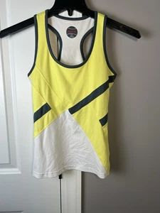 Bolle Damen Small Racerback Tank Top Tennis Activewear gelb grau weiß 125 - Bild 1 von 7