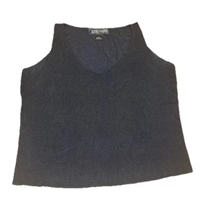 90’s Linda Allard Ellen Tracy Black Silk V-Neck Knit Sleeveless Tank Women’s L - Bild 1 von 6