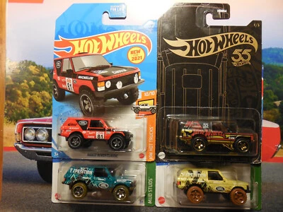 HOT WHEELS Range Rover Classic LOT 4  55th ANNIVERSARY HGOT TRUCKS MUD STUDS 4x4 - Image 1 of 4