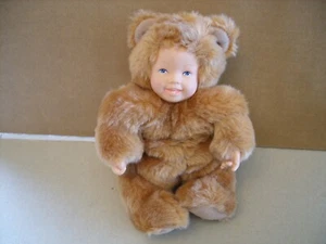 ANNE GEDDES Baby Bears 1997 Soft Plush Doll VINTAGE  8” EXCELLENT Reddish Brown - Picture 1 of 5