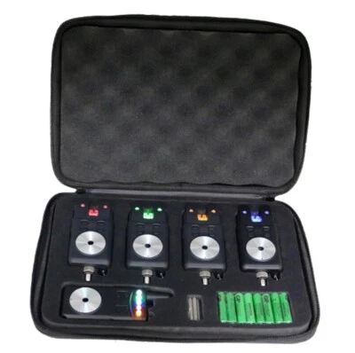 Estuche Alarma Mordedura LED Electrónica Avanzada Pesca Carpa 4+1 Foto 1 de 4