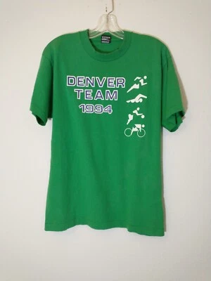 Single Stitch DENVER TEAM 1994 Athletic Graphic Tee BEST Fruit Of Loom VTG Men L - Image 1 of 4