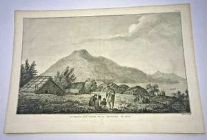 NEW ZEALAND INTERIEUR D'UN HIPPAH 1774 JAMES COOK LARGE ANTIQUE VIEW 18e CENTURY - Picture 1 of 7