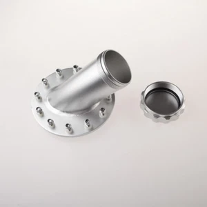 Cuello de llenado de celda de combustible Summit Billet aluminio 45 grados 12 pernos plateado - Imagen 1 de 10