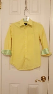 RALPH LAUREN SPORT YELLOW FITTED SHIRT TOP BLOUSE WOMENS SIZE 2 EUC - Picture 1 of 4