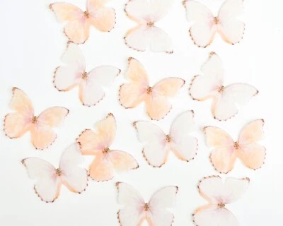 Pack de 42, 3-4cm Oblea Comestible Precortada Mariposa - Pastel Melocotón Oblea Mariposa  Foto 1 de 2