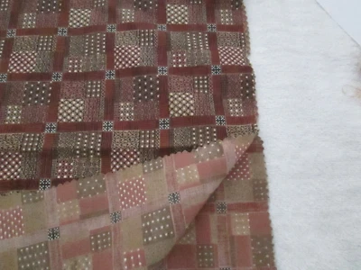 Tela a cuadros vintage marrón, negro y beige retazos, 36" de ancho x 1 yarda de largo Foto 1 de 4