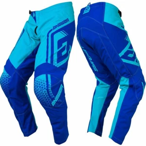 YOUTH KIDS ANSWER SYNCRON MOTOCROSS PANTS - DRIFT ASTANA / REFLEX BLUE - Picture 1 of 4