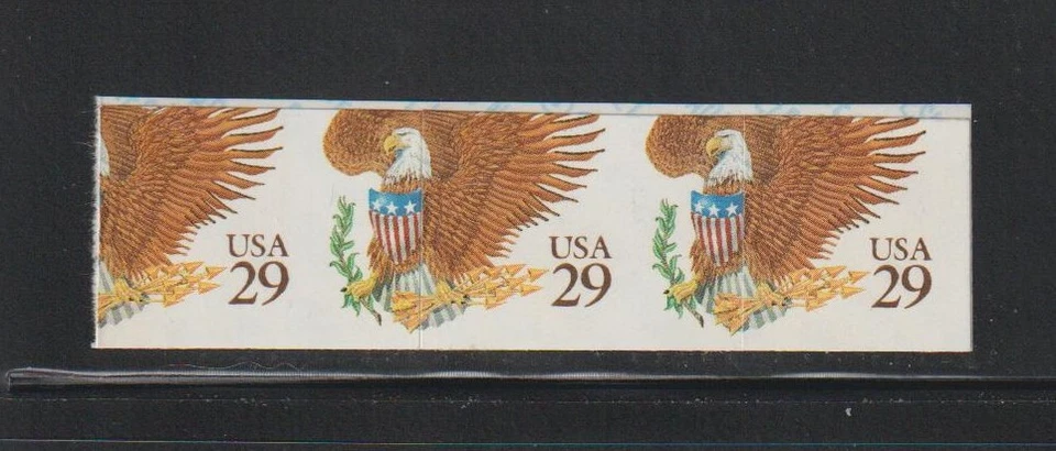 US ERROR Stamps #2595 Eagle, Bird: 2-way die cut shift strip of 3! MNH - Image 1 of 2