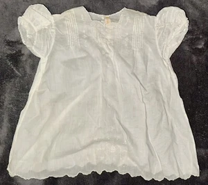 Vintage White Cotton Baby Dress Embroidered 1 Year 1950’s Hand Made Philippines - Picture 1 of 7
