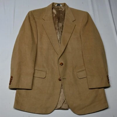 Blazer Traje Chaqueta Abrigo De Colección Hecho en EE. UU. 42L Beige 100% Franela Camelhair Para Hombre Foto 1 de 4