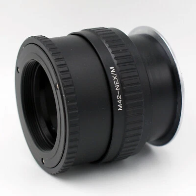 M42-NEX/M Macro Adjustable Focusing Helicoid Adapter For M42 lens to Sony E Moun - Image 1 of 4