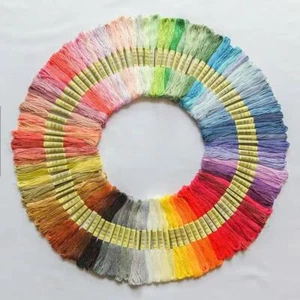 Lot 100 Multi Colors Cross Stitch Floss Cotton Thread Embroidery Sewing Skeins - Picture 1 of 10