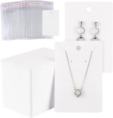 100pc Earring Cards Cardboard Paper Jewelry Accessories Display Holder 100pc Bag - Image 1 of 4