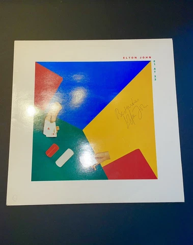 Signed ORIGINAL ELTON JOHN album 21 AT 33 LP 1980 authentic signature Autograph Cover