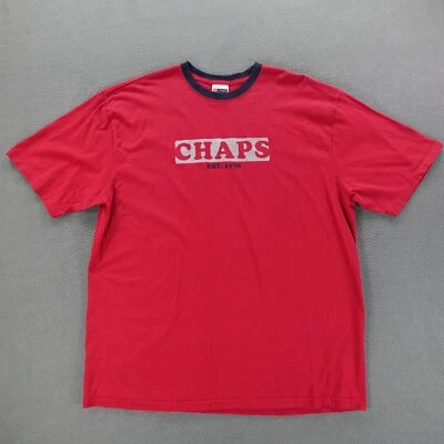 Camiseta Chaps Para Hombre Talla XL Roja Manga Corta 100% Algodón Cuello Redondo Foto 1 de 4